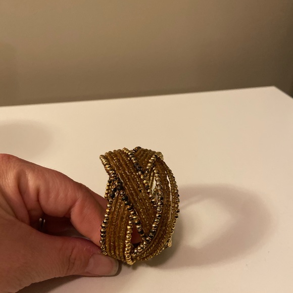 Golden and brown colored wrap bracelet - Picture 3 of 3